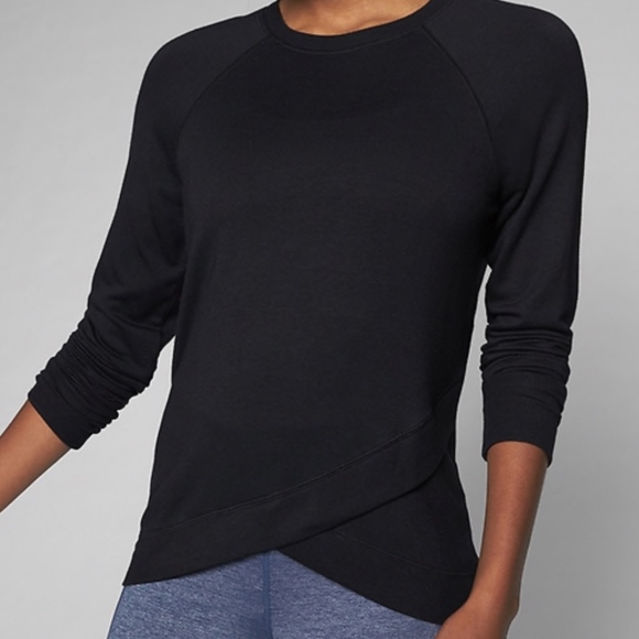 Athleta Tops - Athleta Black Criss Cross Sweatshirt